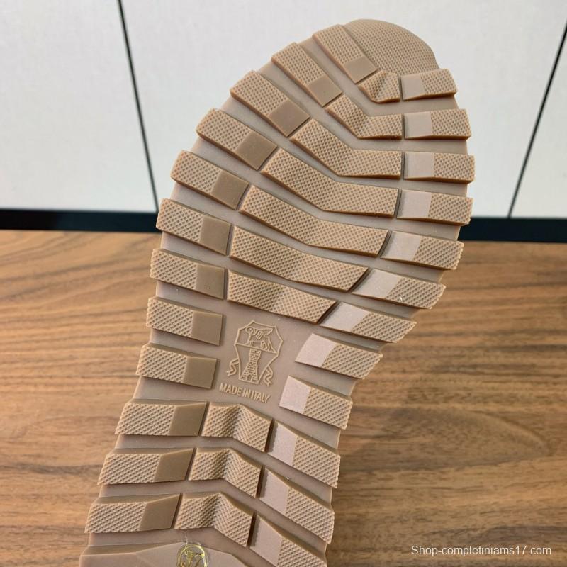 2025 Unisex Brunello Cucinelli Black Grey White Suede Leather Casual Sneakers LY