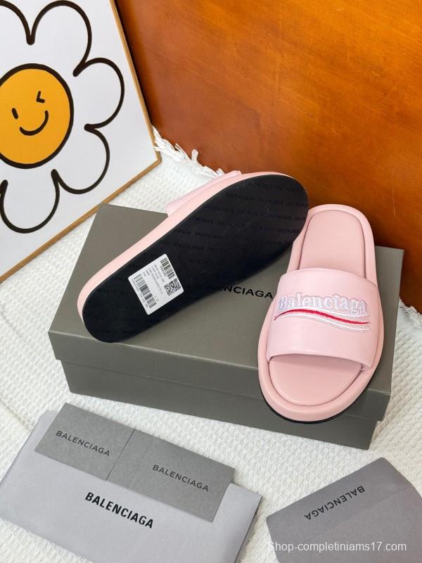 2025 Balenciaga Pink Rubber Slippers