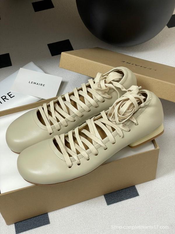 Lemaire 2025 SS Early Spring Collection Tie-Detail Ballet Flats Derby Shoes Flat and Heel Styles - KFY00310