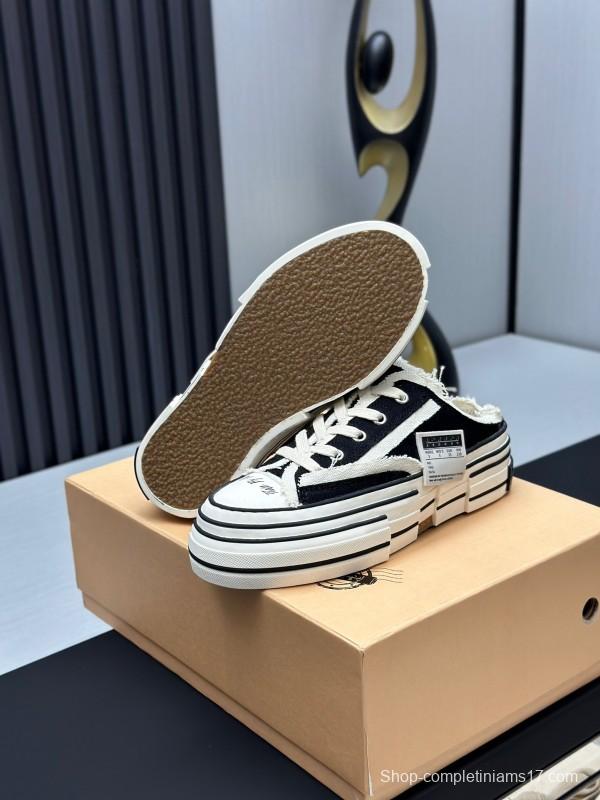 2025 Unisex XVESSEL Black White Canvas Plimsolls Vulcanized AS00240