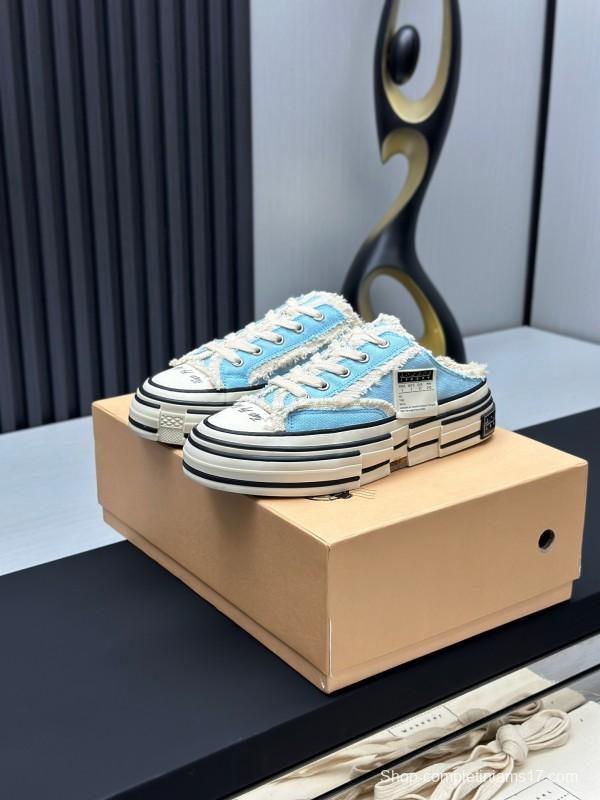 2025 Unisex XVESSEL Blue White Canvas Plimsolls Vulcanized AS00240