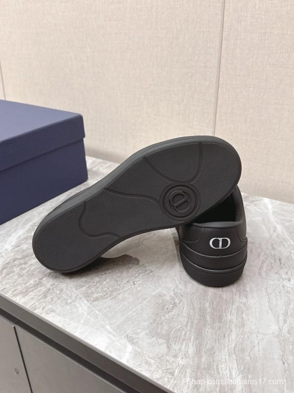 2025 Men Dior Black Leather Sneakers KFY00300