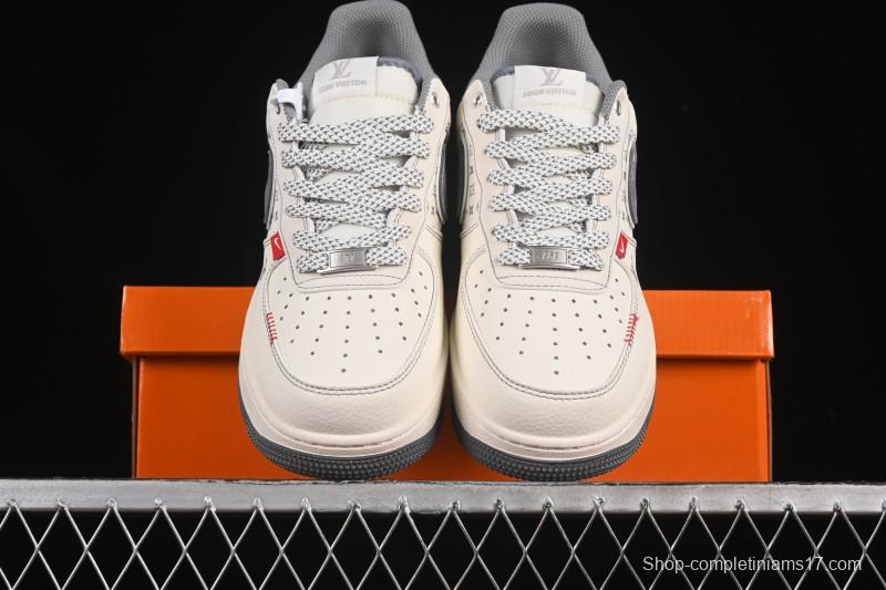 Nike Air Force 1 '07 Low LV Collaboration Light Gray Small Double Hook Casual Sneakers - YX5066-350