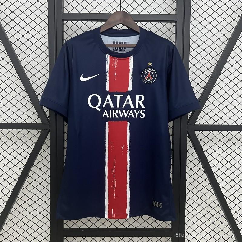 1 Star 24/25 PSG Home Jersey With 25 Champions Printing