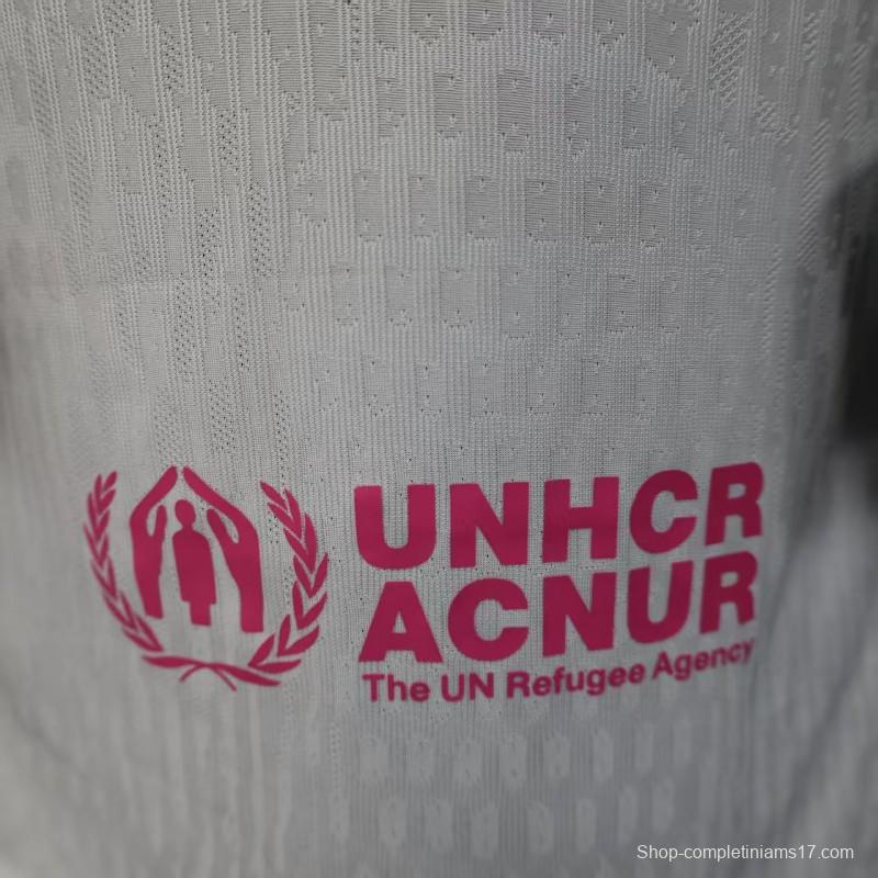 Player Version 25/26 FC Barcelona Pink White with Diagonal Stripe Pattern Jersey