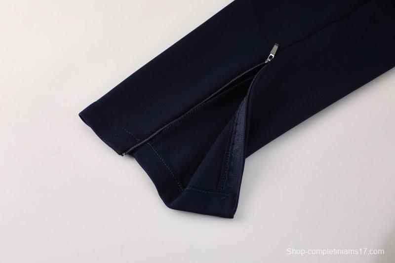 2025 Nike White/Navy Full Hoodie Zipper Jacket +Long Pants