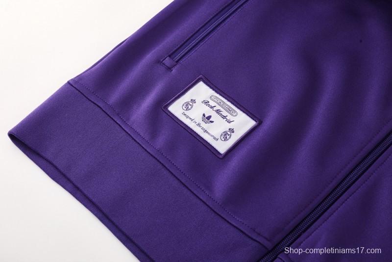25/26 Real Madrid Purple Full Zipper Jacket +Long Pants