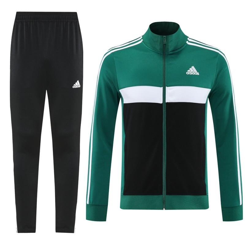 2025 Adidas Green/Black Full Zipper Jacket +Long Pants