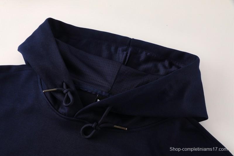 25/26 Real Madrid Navy Hoodie Full Zipper Jacket + Long Pants