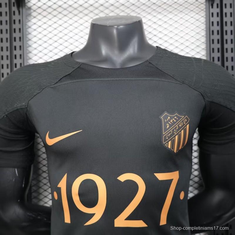 Player Version 25/26 Al-Ahli Black Champion Jersey With Golden Sponsor