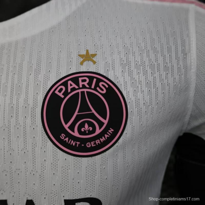 Player Version 25/26 Paris Saint-Germain White with Pink Trim Jersey