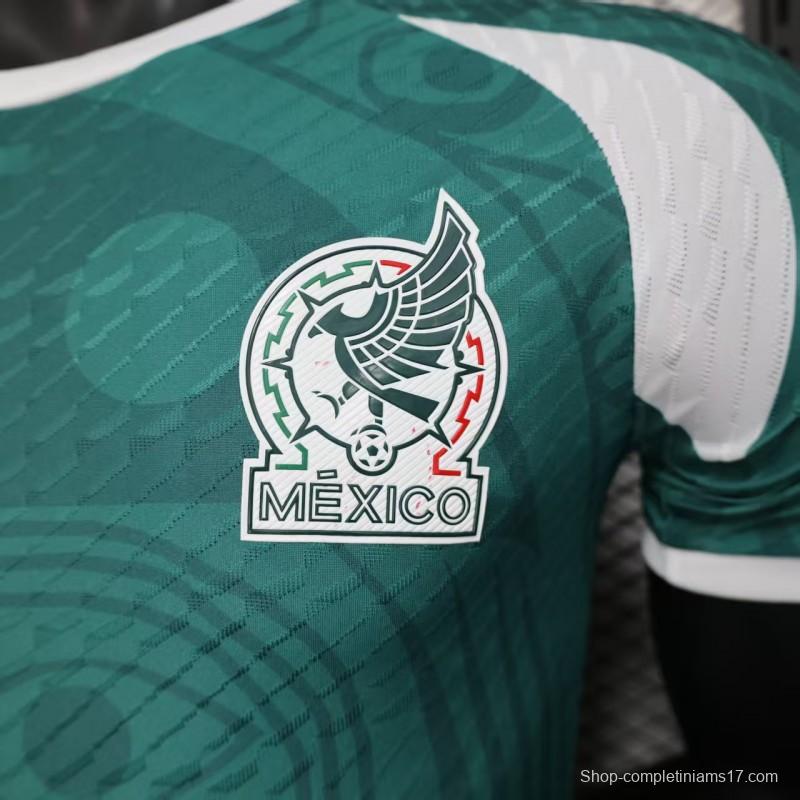 layer Version 2025 Mexico Green with Aztec Serpent Pattern Jersey