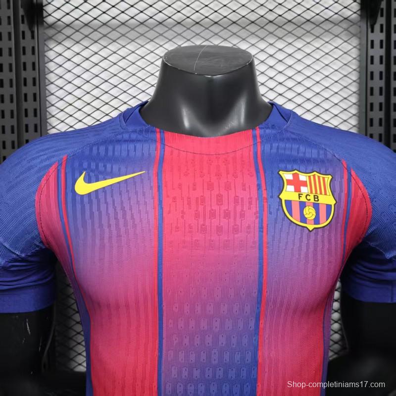 Player Version 25/26 Barcelona Home Jersey Without Sponsor