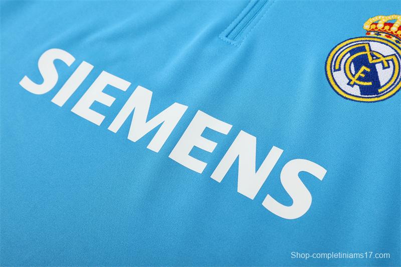 Retro 05/06 Real Madrid Light Blue Half Zipper Jacket