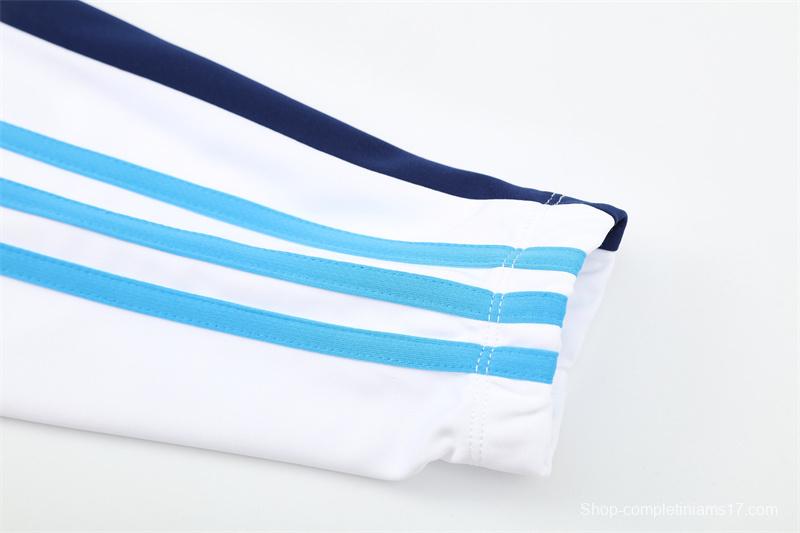 Retro 09/10 Real Madrid White Half Zipper Jacket