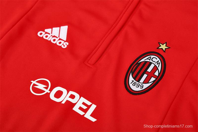 Retro 04/05 AC Milan Red Half Zipper Jacket
