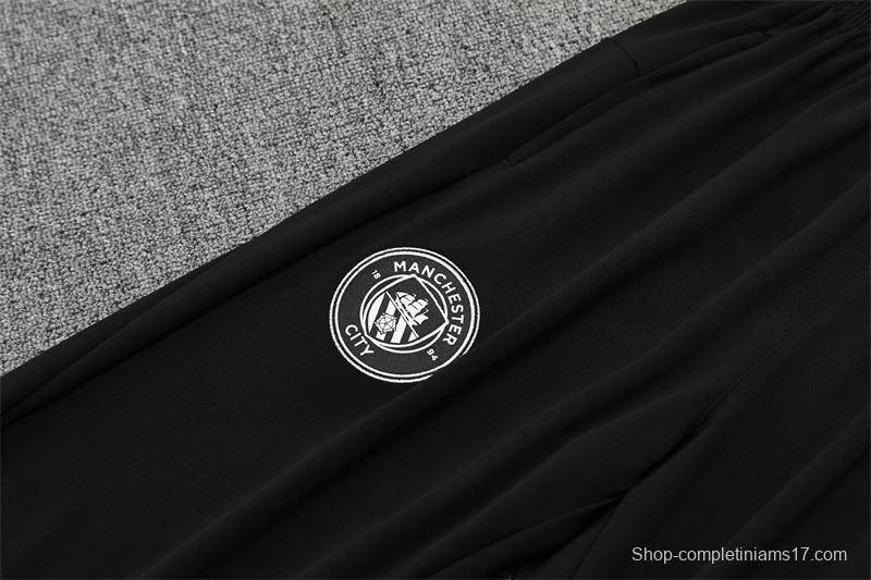 25/26 Manchester City Black Half Zipper Jacket+Long Pants