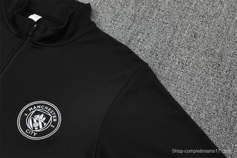25/26 Manchester City Black Half Zipper Jacket+Long Pants