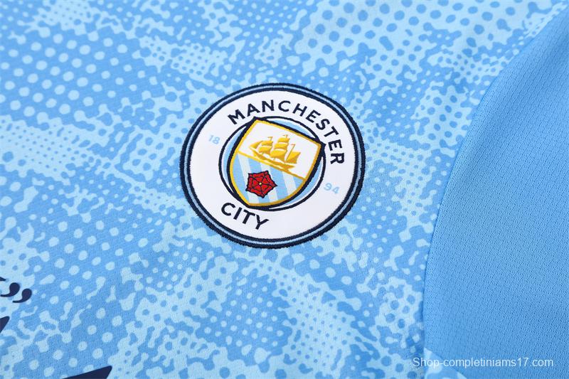 25/26 Manchester City Light Blue Camouflage with XS Short Sleeve+Soccer Shorts