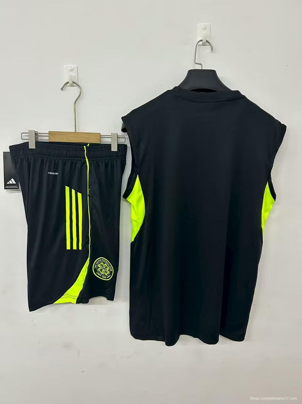 25/26 Celtics Vest Jersey Black+ Shorts