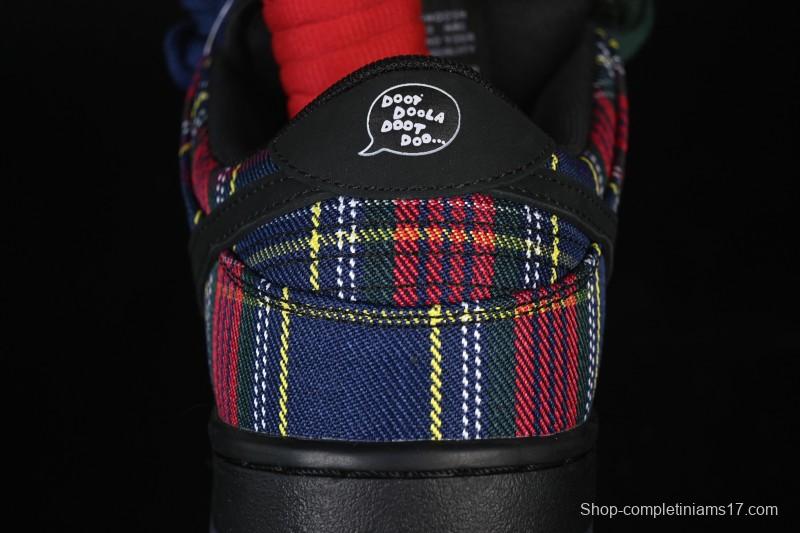 Nike SB Dunk Low Nardwuar Collaboration Scottish Plaid Low-Top Casual Skate Shoes - II1493-600