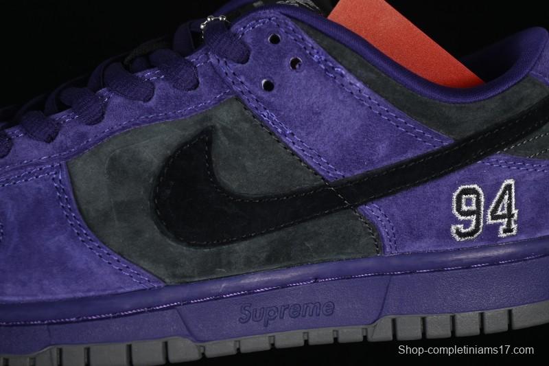 Nike Supreme Dunk SB Dunk Low Casual Skate Shoes Grey Purple - HQ8487-500
