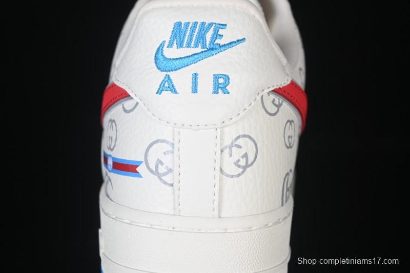 Nike Air Force 1'07 Low Gucci Collaboration White Red Blue Low-Top Casual Sneakers - SC0601-572