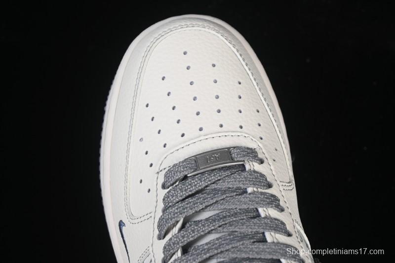 Nike Air Force 1 '07 Low LV Collaboration Printed Beige Swoosh Casual Low-Top Sneakers - HH7518-079