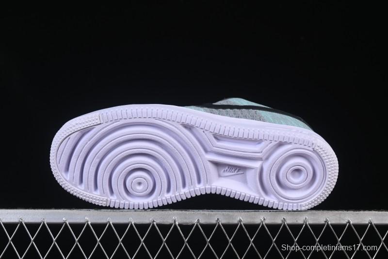 Nike Air Force 1'07 Low Flyknit Black Green Casual Sneakers - CI0051-600