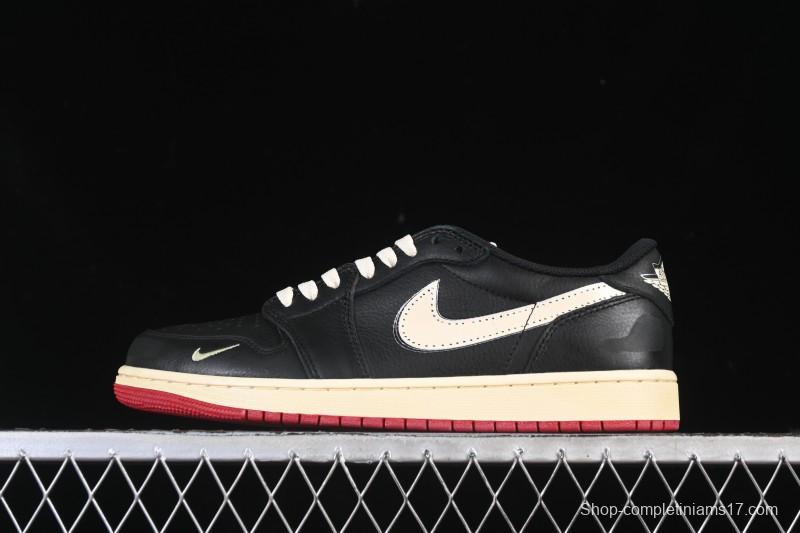 Nike Nigel Sylvester x Air Jordan 1 Low Lifestyle Casual Skate Shoes - IB8958-001