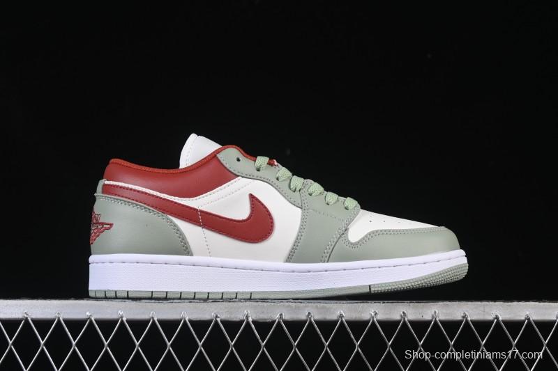 Nike Air Jordan 1 Low AJ1 White Green Red Low-top Casual Skate Shoes - 553558-133