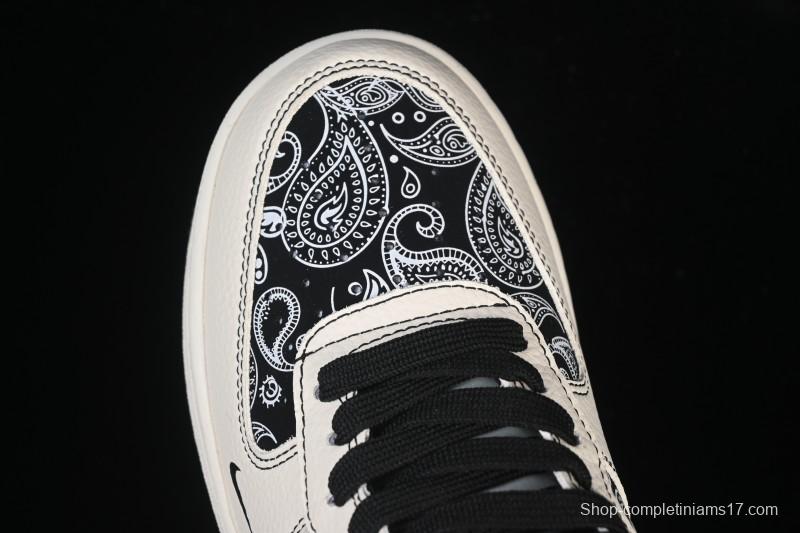 Nike Air Force 1'07 Low Cashew Flower Classic White Black Low-Top Casual Sneakers - ZD1988-005