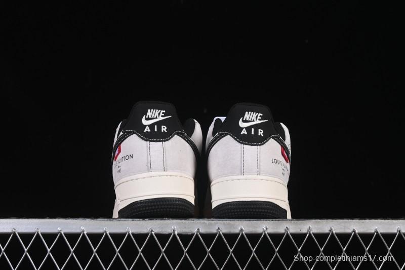 Nike Air Force 1 '07 Low LV Collaboration Black Swoosh Woven Label Casual Sneakers - CX5050-Y23