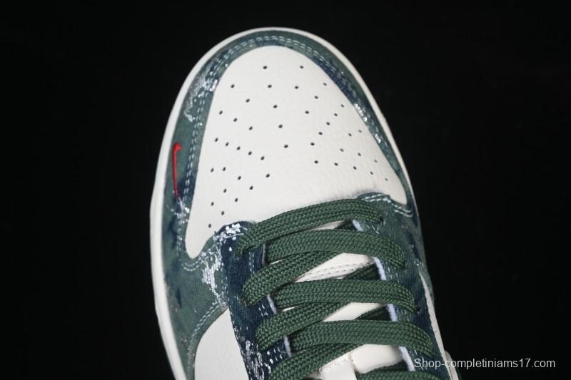 Nike SB Dunk Low BAPE Collaboration White Army Green Anniversary High-End Custom Low-Top Casual Skate Shoes - SC0601-465