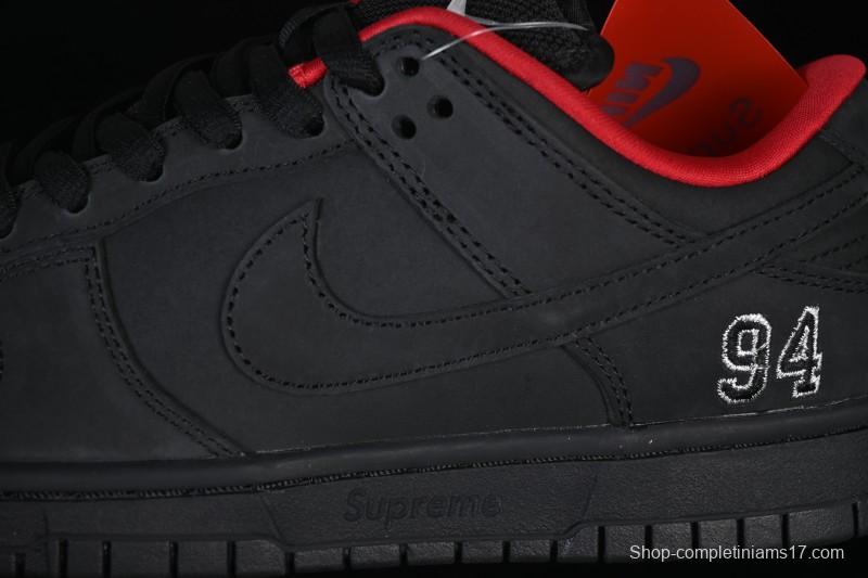 Nike Supreme x Nike SB Dunk Low Ocean Fog Limited Edition Black Warrior Low Top Casual Skate Shoes - HQ8487-001