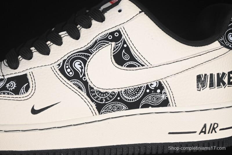 Nike Air Force 1'07 Low Cashew Flower Classic White Black Low-Top Casual Sneakers - ZD1988-005