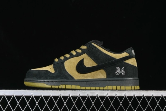 Nike Supreme x Dunk SB Dunk Low Brown Yellow Low-Top Casual Skate Shoes - HQ8487-300
