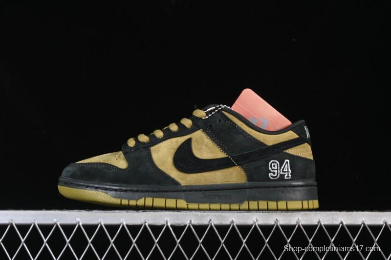 Nike Supreme Dunk SB Dunk Low Brown Yellow Casual Skate Shoes - HQ8487-300