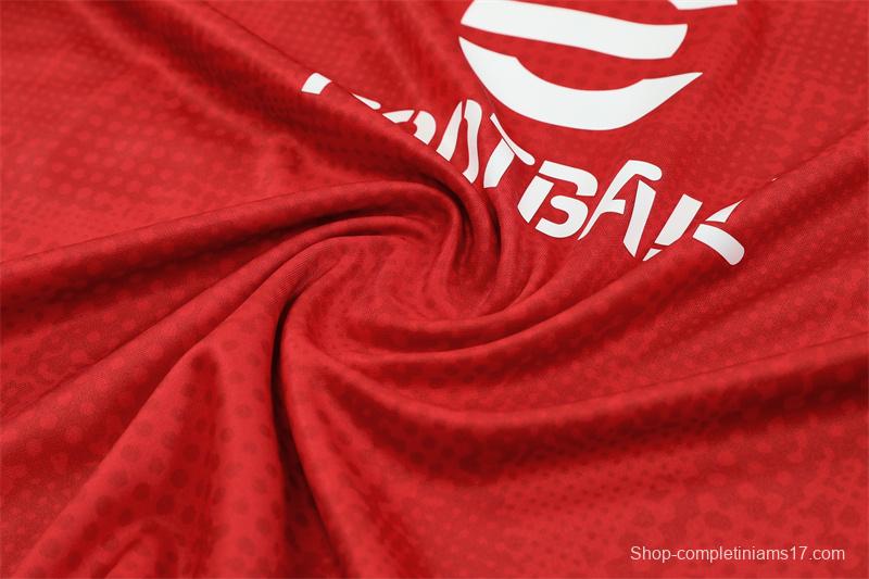 25/26 AC Milan Red Camouflage Half Zipper Jacket+Long Pants