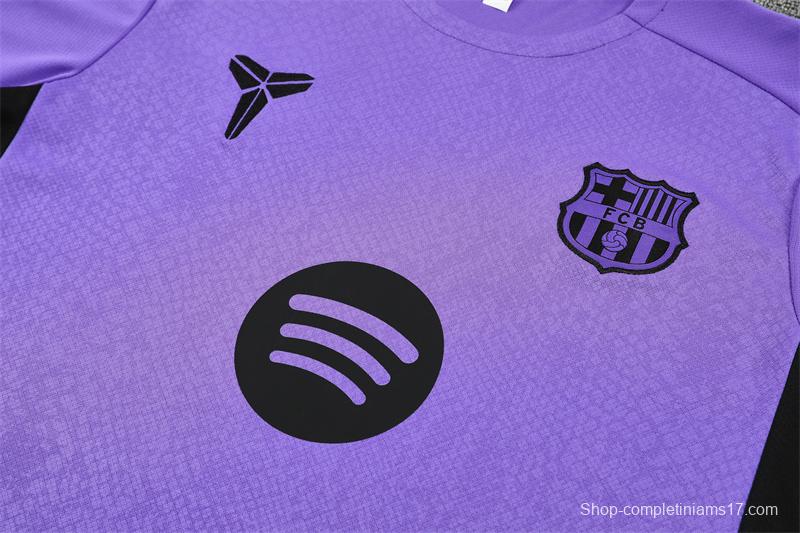 25/26 Barcelona Purple Joint Edition with XS Short Sleeve+Soccer Shorts
