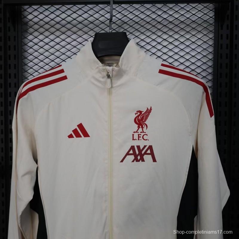 25/26 Liverpool White Windbreaker (with Inner Lining)