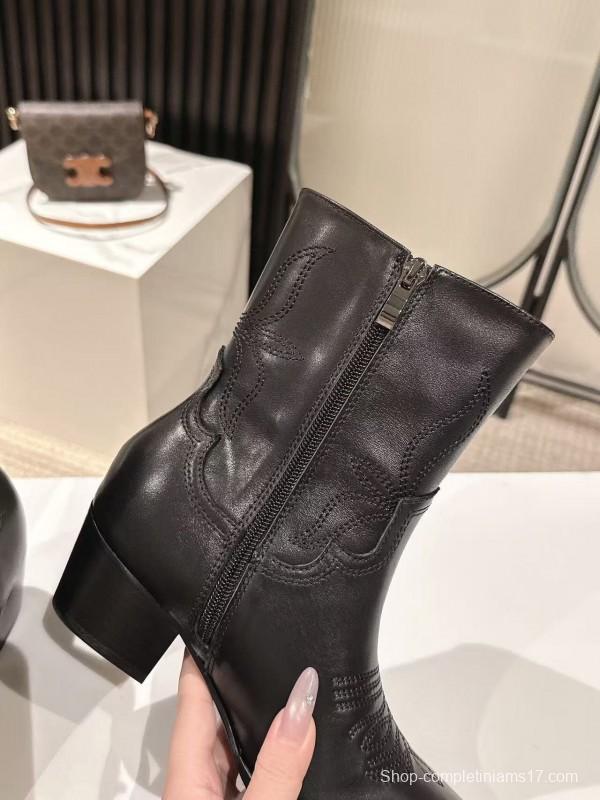 CELINE 2025/SS Retro Fashion Ankle Boots - LY00440