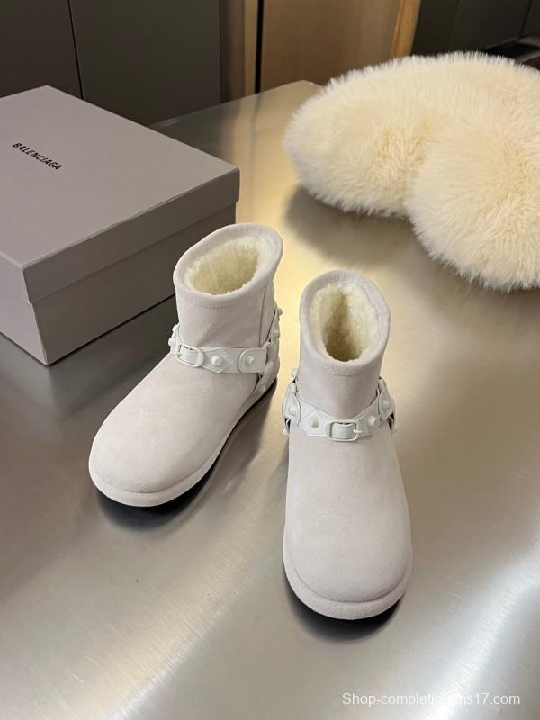 Balenciaga Fall Winter New Buckle Studded Snow Boots - LY00300