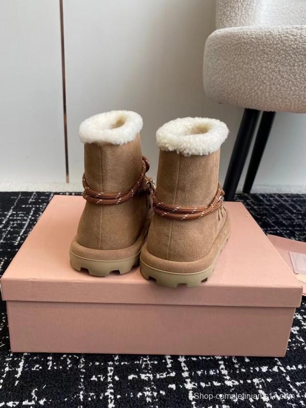 Miu Miu 2025 SS Lace-Up Snow Boots - AS00310