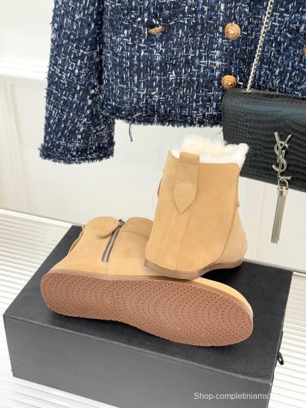 ALAIA Minimalist Side Zipper Retro Snow Boots - KFY00320