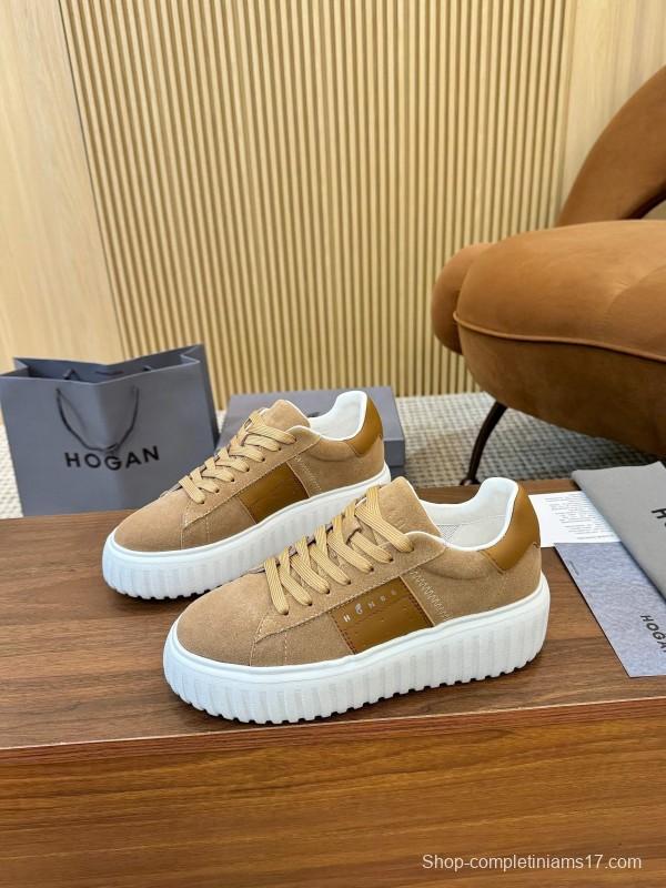 Hogan H-STRIPES Series Couple Thick Sole Biscuit Shoes Casual Sneakers - AS00310