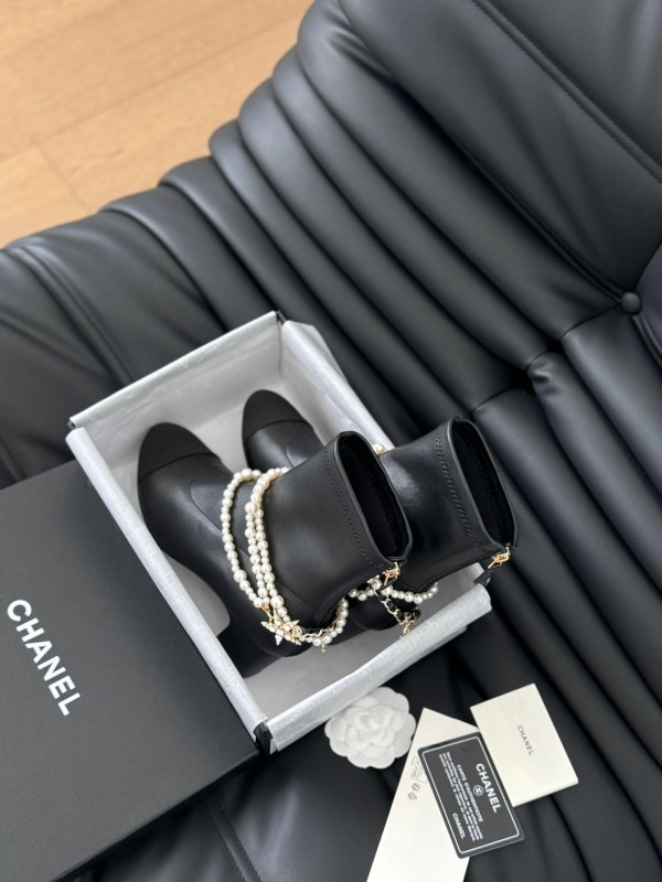Chanel Pearl Collection Mary Jane Short Boots - LY00360