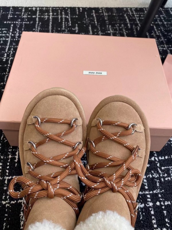 Miu Miu 2025 SS Lace-Up Snow Boots - AS00310