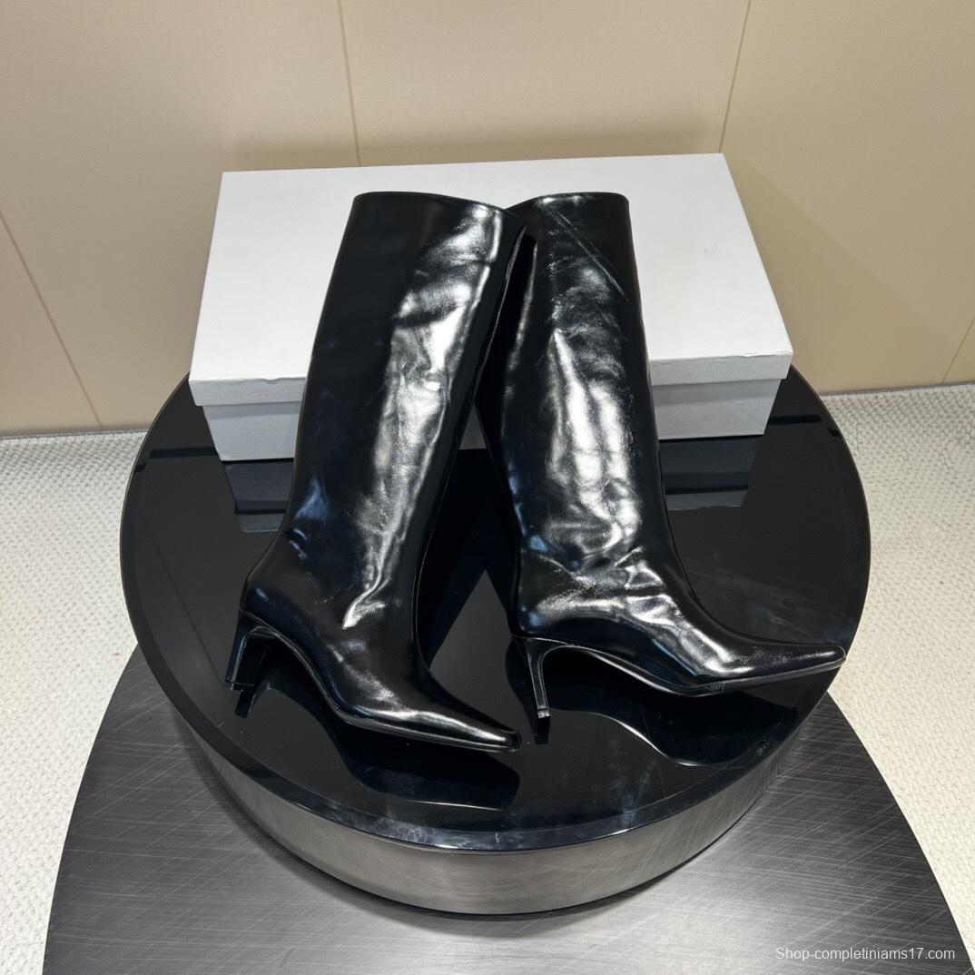 Khaite 2025 SS Square Toe Slip-On High Boots - KFY00490