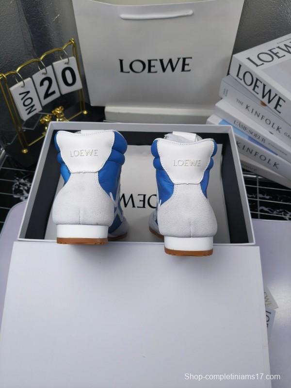 LOEWE High-Top German Training Sneakers Retro Fashion Casual White Shoes - LY00330